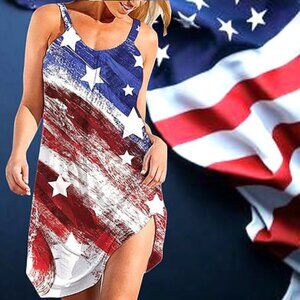 Stars, Stripes & Stunning Curves – Flag Print Bodycon Dress (2X)